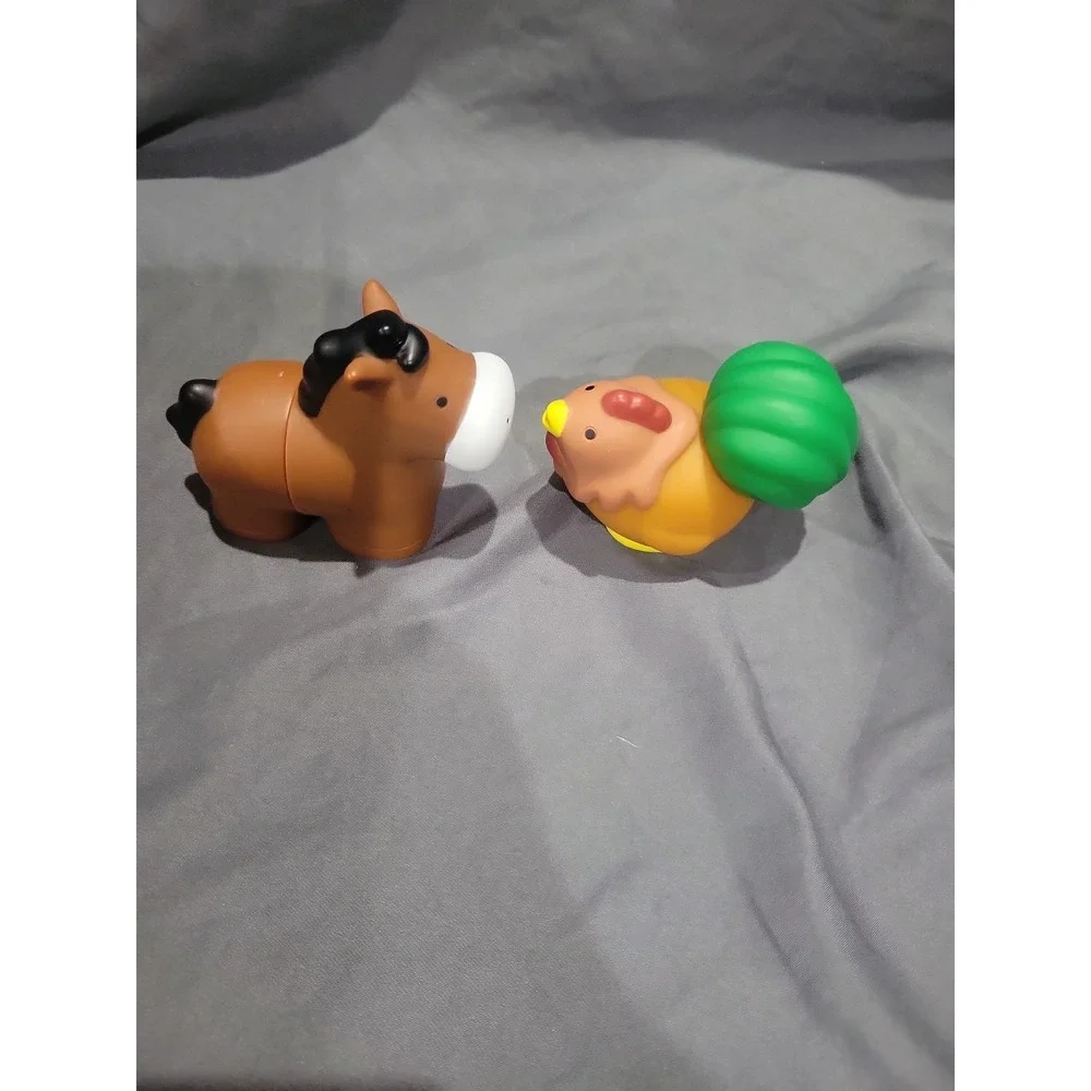 Melissa & Doug Ks Kids Farm Animals Pop Blocs Lot of 2 Horse Chicken Rooster
